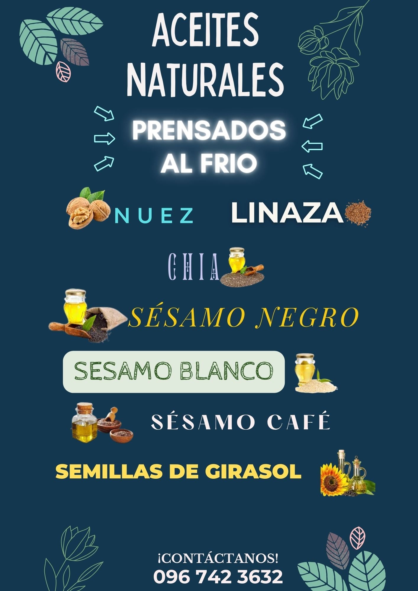 ACEITES NATURALES DE SEMILLAS O PLANTAS PRENSADOS AL FRIO